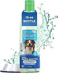 TropiClean Fresh Breath Max Strength Dental Water Additive for Dogs, 16-fl oz bottle