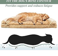 LovMor Memory Foam Orthopedic Sofa Dog Bed with Removable Cover, Khaki, 44-in slide 2 of 7