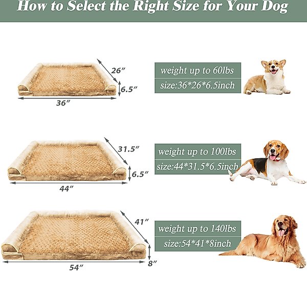 LovMor Memory Foam Orthopedic Sofa Dog Bed with Removable Cover