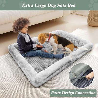 Show full view: LovMor Memory Foam Orthopedic Sofa Dog Bed with Removable Cover, Grey, 44-in slide 5 of 8