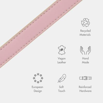 Show full view: Nina Woof Cupertino Dog Collar, Pink, X-Small: 9 to 12-in neck, 0.79-in wide slide 4 of 9