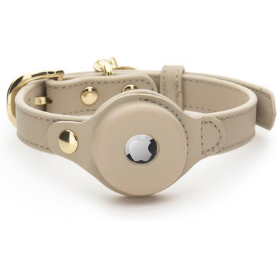 Nina Woof Nina Woof Cupertino Dog Collar, Beige, X-Small: 9 to 12-in neck, 0.79-in wide