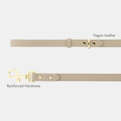 Show full view: Nina Woof Cupertino Dog Leash, Beige, 4-ft long, 1-in wide slide 2 of 9