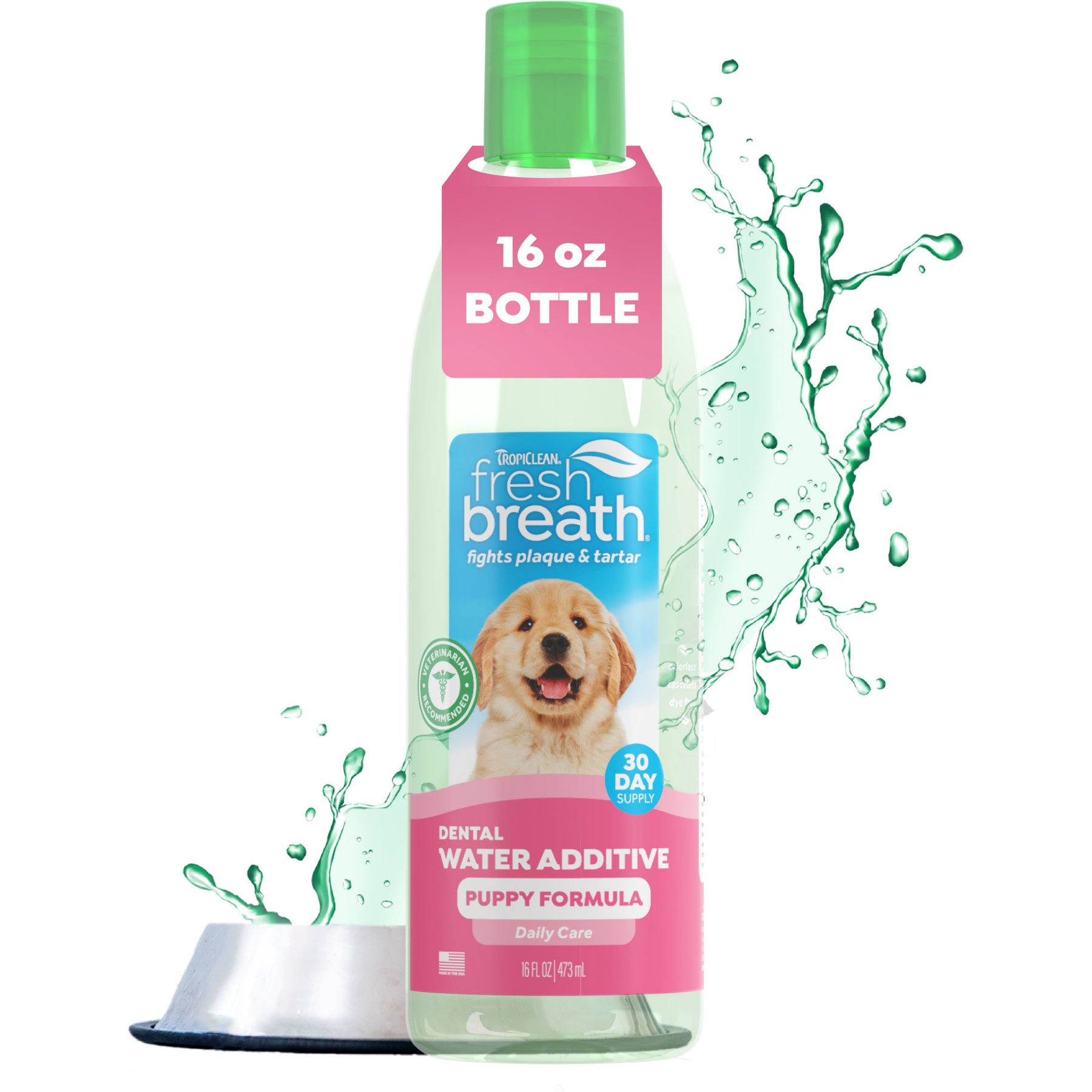 TropiClean Fresh Breath Dental Water Additive for Puppies, 16-fl oz bottle