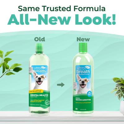 Show full view: TropiClean Fresh Breath Dental Water Additive for Dogs, 33.8-fl oz bottle slide 3 of 12