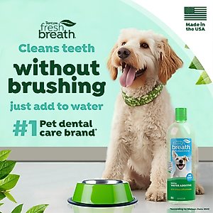 TropiClean Fresh Breath Dental Water Additive for Dogs, 33.8-fl oz bottle
