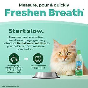 TropiClean Fresh Breath Dental Water Additive for Cats, 16-fl oz bottle