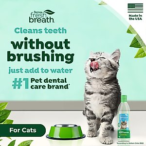 TropiClean Fresh Breath Dental Water Additive for Cats, 16-fl oz bottle