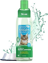TropiClean Fresh Breath Dental Water Additive for Cats, 16-fl oz bottle slide 1 of 9