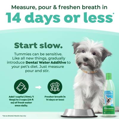 Show full view: TropiClean Fresh Breath Dental Water Additive for Dogs, 16-fl oz bottle slide 7 of 12