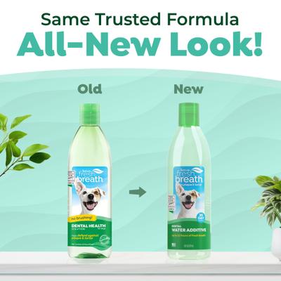 Show full view: TropiClean Fresh Breath Dental Water Additive for Dogs, 16-fl oz bottle slide 3 of 12