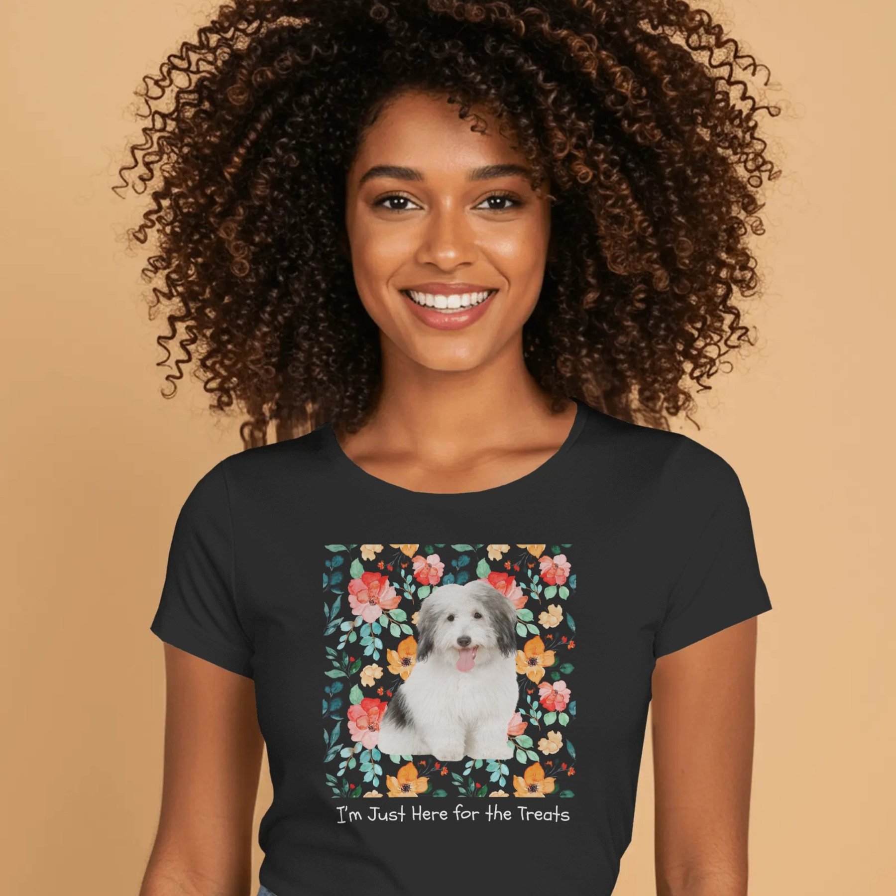 NeoAnimo Pet Photo & Name Personalized Ultra-Soft T-Shirt, Black, Medium