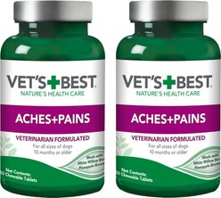 Vet's Best Aches + Pains Vet Formulated for Dog Occasional Discomfort Hip & Joint Support Chew Supplement for Dogs, 100 count bundle