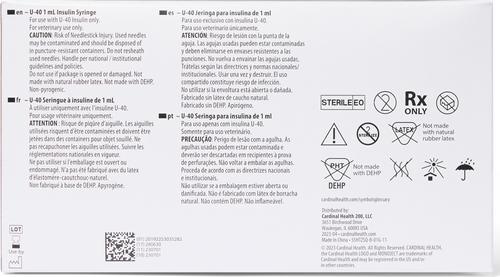 Show full view: Monoject Insulin Syringes U-40 0.5-in x 28G, 1-cc, 100 syringes slide 3 of 5