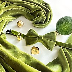 Made By Cleo Velvet Leaf Green Cat Collar slide 2 of 6