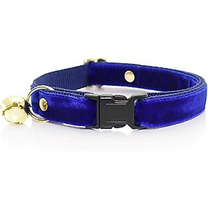 Made By Cleo Velvet Sapphire Blue Cat Collar