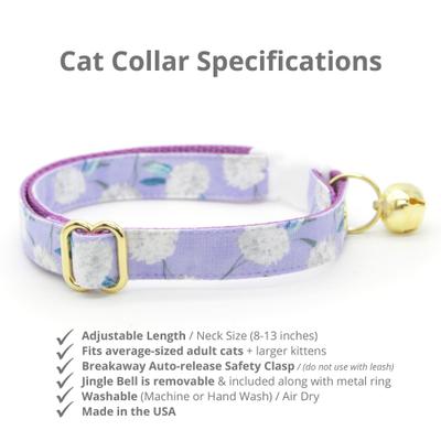 Show full view: Made By Cleo Periwinkle Peony Cat Collar slide 2 of 4