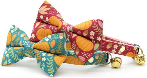 Show full view: Made By Cleo Pumpkin Patch Cranberry Cat Collar slide 5 of 7