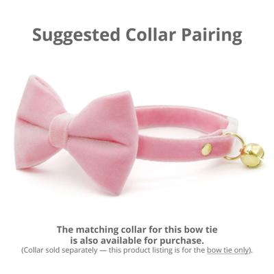 Show full view: Made By Cleo Velvet Ballet Pink Cat Bow Tie slide 3 of 4