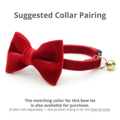 Show full view: Made By Cleo Velvet Garnet Red Cat Bow Tie slide 4 of 6