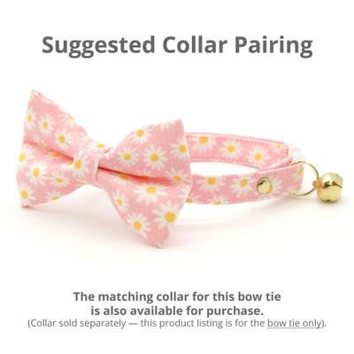 Show full view: Made By Cleo Daisies Pink Cat Bow Tie slide 2 of 2