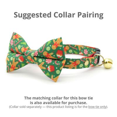 Show full view: Made By Cleo Christmas Treats Green Cat Bow Tie slide 4 of 5