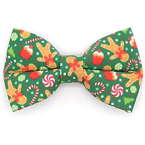Made By Cleo Christmas Treats Green Cat Bow Tie