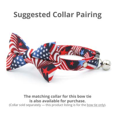 Show full view: Made By Cleo Stars & Stripes Cat Bow Tie slide 3 of 3