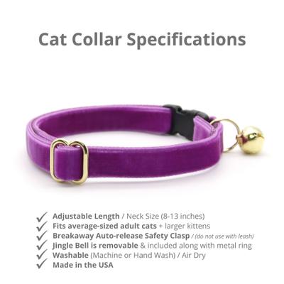 Show full view: Made By Cleo Velvet Orchid Purple Cat Collar slide 3 of 4