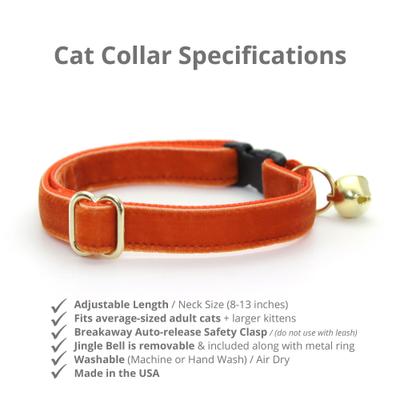 Show full view: Made By Cleo Velvet Roasted Pumpkin Cat Collar slide 3 of 4