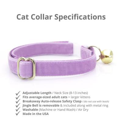 Show full view: Made By Cleo Velvet Lavender Cat Collar slide 3 of 4