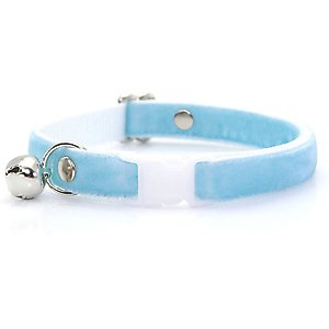 Made By Cleo Velvet Frosty Blue Cat Collar
