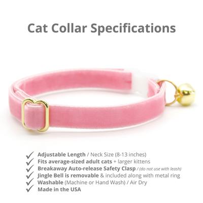 Show full view: Made By Cleo Velvet Ballet Pink Cat Collar slide 2 of 5