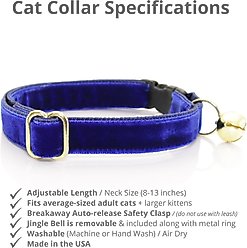 Made By Cleo Velvet Sapphire Blue Cat Collar slide 2 of 4