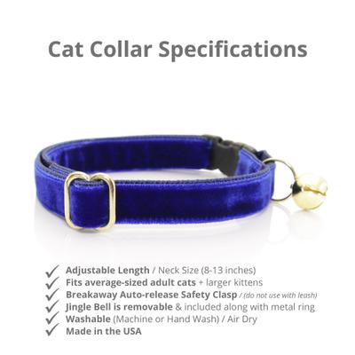 Show full view: Made By Cleo Velvet Sapphire Blue Cat Collar slide 2 of 5
