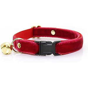 Made By Cleo Velvet Garnet Red Cat Collar