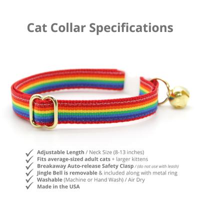 Show full view: Made By Cleo Retro Rainbow Cat Collar slide 3 of 6