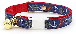 Made By Cleo Nautical Navy Cat Collar