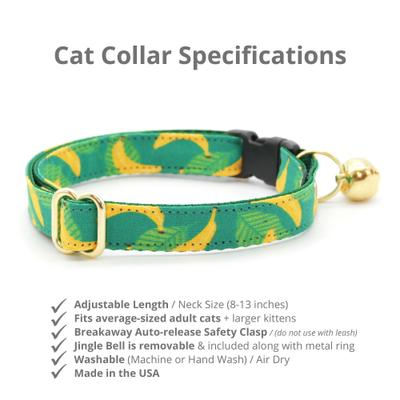 Show full view: Made By Cleo Going Bananas Green Cat Collar slide 2 of 5