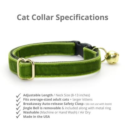 Show full view: Made By Cleo Velvet Leaf Green Cat Collar slide 2 of 6