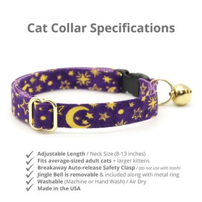 Show full view: Made By Cleo Moonlight Purple Cat Collar slide 2 of 4