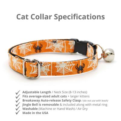 Show full view: Made By Cleo Spooky Spiderwebs Cat Collar slide 3 of 6