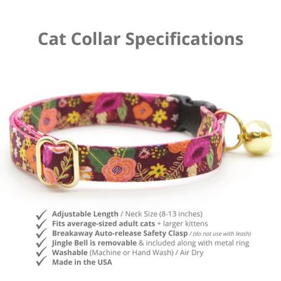 Show full view: Made By Cleo Harvest Wine Cat Collar slide 2 of 3