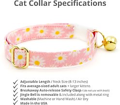 Made By Cleo Daisies Pink Cat Collar slide 2 of 3