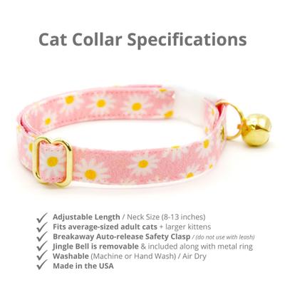 Show full view: Made By Cleo Daisies Pink Cat Collar slide 2 of 4