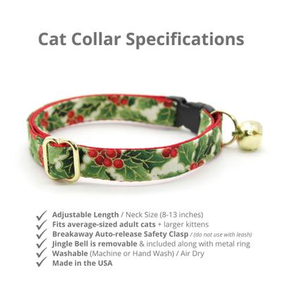 Show full view: Made By Cleo Holiday Holly Cat Collar slide 2 of 5