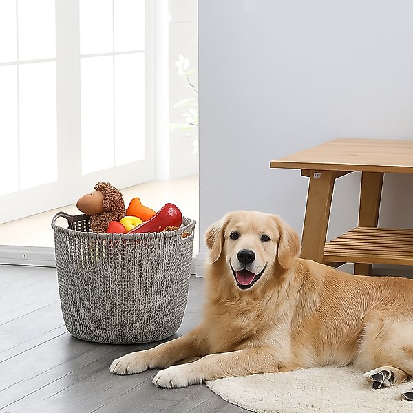 HANAMYA Dog Toy Storage Basket, 40-l, Gray - Main Image