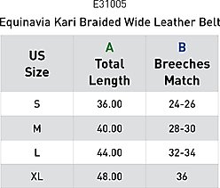 Equinavia Kari Braided Wide Leather Horse Riding Belt, Hunter Green, Medium slide 2 of 2