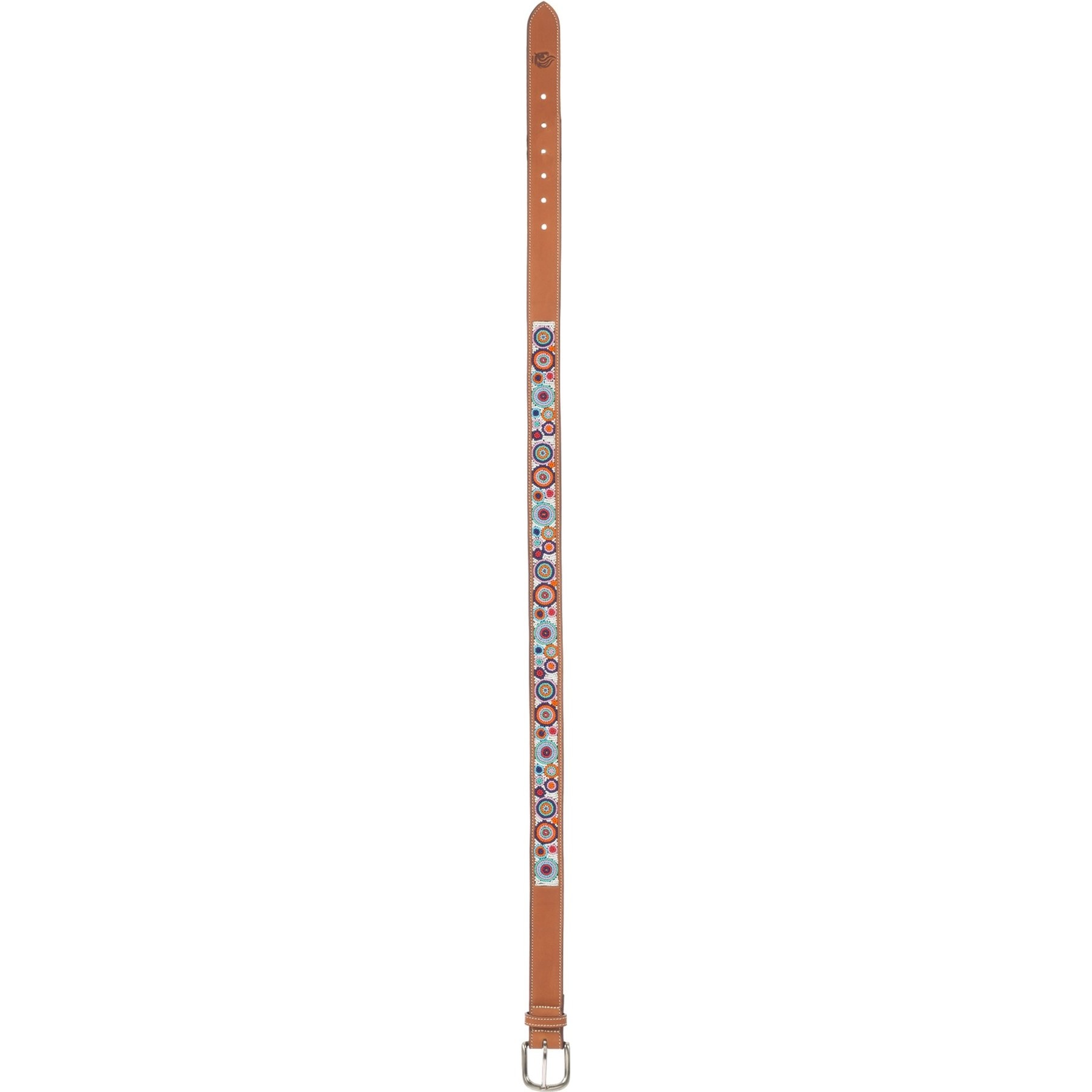 Equinavia Estelle Hand Beaded Horse Riding Belt, Chestnut Brown/Circles, Large