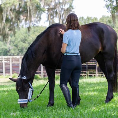 Show full view: Equinavia Estelle Hand Beaded Horse Riding Belt, Black/Forever Blue, X-Large slide 2 of 2